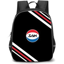 SAM Basket Massagno Backpack School Bag StudentPack - SAM Basket Massagno Large Logo With Stripe