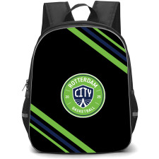 Rotterdam City Basketball Backpack School Bag StudentPack - Large Logo With Stripe