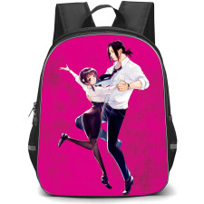 Black Torch Backpack School Bag StudentPack - Ryosuke Shiba And Hana Usami Dancing Portrait