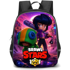 Brawl Stars Backpack School Bag StudentPack - Brawl Stars Leon And Bibi Night Clash Poster