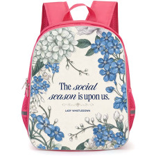 Bridgerton Backpack School Bag StudentPack - Bridgerton Lady Whistledown Blue Floral Aesthetic Poster