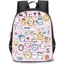 Chiikawa Backpack StudentPack - All Chibi Cartoon Characters with Pink Background