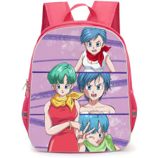 Dragon Ball Z Bulma Backpack School Bag StudentPack - Bulma Different Mood Purple Portrait Collage