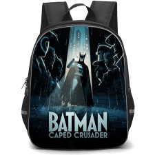 Batman Caped Crusader Backpack School Bag StudentPack - Batman Caped Crusader Gotham Rain Detective Poster