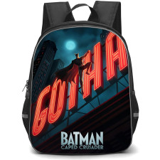 Batman Caped Crusader Backpack School Bag StudentPack - Batman Caped Crusader Gotham Rooftop Neon Sign Poster