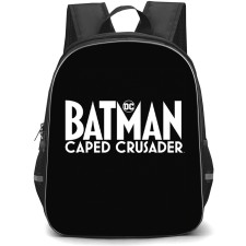 Batman Caped Crusader Backpack School Bag StudentPack - Batman Caped Crusader White Logo On Black Background