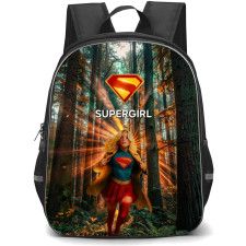 Supergirl Backpack School Bag StudentPack - Supergirl Run Forest Portrait