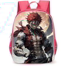 Demon Slayer Akaza Backpack StudentPack - Akaza On Full Moon Background