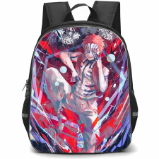 Demon Slayer Akaza Backpack StudentPack - Akaza Hand On The Face Knee Up Painting