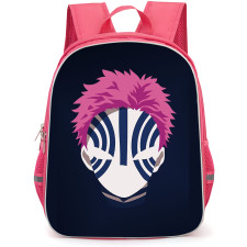 Demon Slayer Akaza Backpack StudentPack - Akaza Head Portrait Minimalist Art On Dark Background