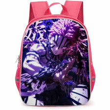 Demon Slayer Akaza Backpack StudentPack - Akaza Purple Smoke Background