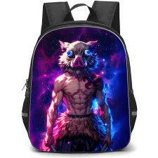 Demon Slayer Inosuke Hashibira Backpack StudentPack - Inosuke Hashibira Standing Galaxy Background