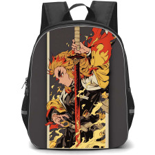 Demon Slayer Kyojuro Rengoku Backpack StudentPack - Kyojuro Rengoku Comic Art Drawing Sword