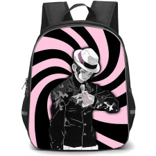 Demon Slayer Muichiro Tokito Backpack StudentPack - Muzan Kibutsuji Grayscale Art On Spiral Background
