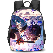 Demon Slayer Shinobu Kocho Backpack StudentPack - Shinobu Kocho Drawing Sword Flying Butterflies White Background