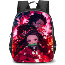 Demon Slayer Backpack StudentPack - Demon Slayer Tanjiro and Nezuko Ready To Fight Red Aura
