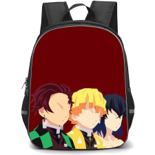 Demon Slayer Backpack StudentPack - Team Tanjiro Portrait Minimalist On Red Background