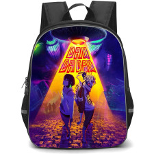 Dandadan Backpack StudentPack - Dandadan Ayase Momo and Jin Enjoji under UFO