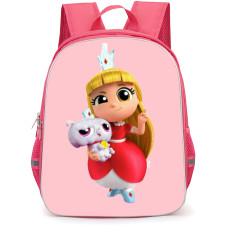 Dance And Sing with True Grizelda Backpack School Bag StudentPack - Grizelda Holding Frookie In Pink Background