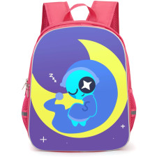 Dandys World Astro Backpack StudentPack - Astro Minimalist Art On Yellow Moon Purple Background