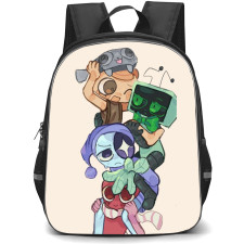 Dandys World Backpack StudentPack - Dandys World Character Drawing On Beige Background