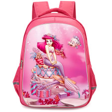 The Little Mermaid Ariel Backpack StudentPack - Ariel In Pink Cartoon Art