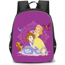 Sofia The First Backpack School Bag StudentPack - Princess Amber And Princess Sofia Give Crown