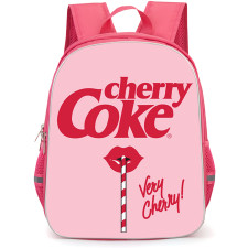 Cherry Coke Backpack School Bag StudentPack - Cherry Coke Vintage Very Cherry Lips Graphic On Pink Background