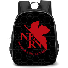Neon Genesis Evangelion Backpack School Bag StudentPack - Neon Genesis Evangelion NERV Red Logo Black Hex Pattern Minimalist Poster