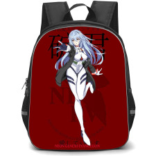 Neon Genesis Evangelion Rei Ayanami Backpack StudentPack - Rei Ayanami Long Hair Standing On Red Background