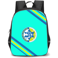 Maccabi Tel Aviv Basketball Club Backpack School Bag StudentPack - Large Logo With Stripe