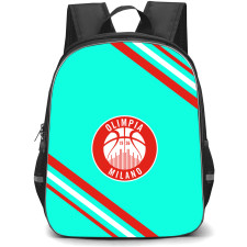 Pallacanestro Olimpia Milano Backpack School Bag StudentPack - Large Logo With Stripe