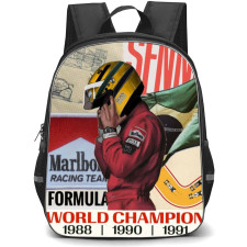 F1 Formula One Ayrton Senna Backpack StudentPack - Ayrton Senna Champion Tree Times Aesthetic Poster