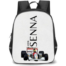 F1 Formula One Ayrton Senna Backpack StudentPack - Ayrton Senna F1 MCLAREN Sticker On White Background