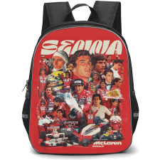 F1 Formula One Ayrton Senna Backpack StudentPack - Ayrton Senna Retro Collage Square Sticker
