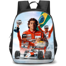 F1 Formula One Ayrton Senna Backpack StudentPack - Ayrton Senna Celebration With Champions Trophy