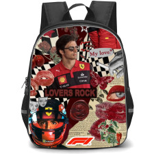 F1 Formula One Carlos Sainz Backpack StudentPack - Aesthetic Collage Art