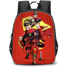 F1 Formula One Carlos Sainz Backpack StudentPack - Minimalist Red Poster
