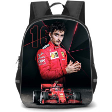 F1 Formula One Charles Leclerc Backpack StudentPack - Charles Leclerc 16 Portrait On Black Background