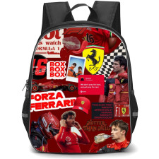 F1 Formula One Charles Leclerc Backpack StudentPack - Collage Art Red Background