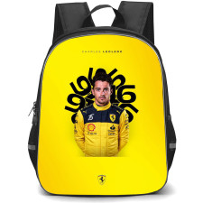F1 Formula One Charles Leclerc Backpack StudentPack - Charles Leclerc Portrait On Yellow Background