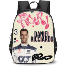 F1 Formula One Daniel Ricciardo Backpack StudentPack - Liquid Metal Text Art