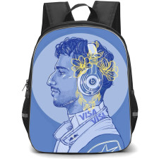 F1 Formula One Daniel Ricciardo Backpack StudentPack - Side Pose Drawing Portrait