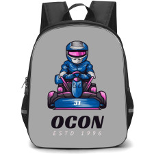 F1 Formula One Esteban Ocon Backpack StudentPack - Minimalist Cartoon Art