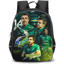 F1 Formula One Fernando Alonso Backpack StudentPack - Green Graphic Design Poster