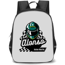 F1 Formula One Fernando Alonso Backpack StudentPack - Minimalist Helmet Art