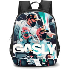 F1 Formula One Pierre Gasly Backpack StudentPack - Grayscale Poster Design