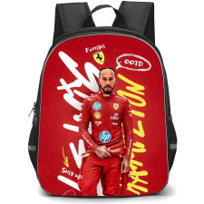 F1 Formula One Lewis Hamilton Backpack StudentPack - Lewis Hamilton 44 Standing In Ferrari Red Poster