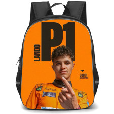 F1 Formula One Lando Norris Backpack StudentPack - Lando Norris P1 Showing 1 On Orange Background