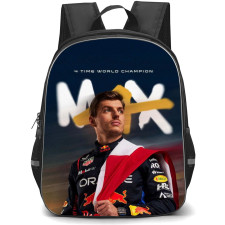 F1 Formula One Max Verstappen Backpack StudentPack - Max Verstappen 4 Times Word Champion Portrait Poster